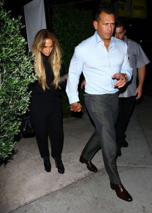 Jennifer Lopez at Osteria Mozza Restaurant in West Hollywood