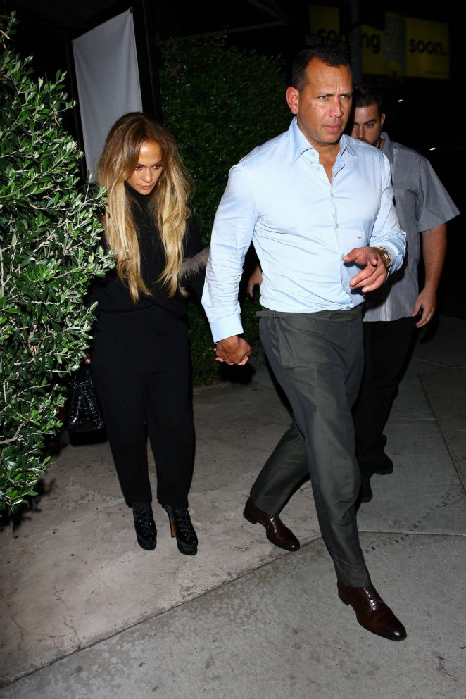 Jennifer Lopez at Osteria Mozza Restaurant in West Hollywood