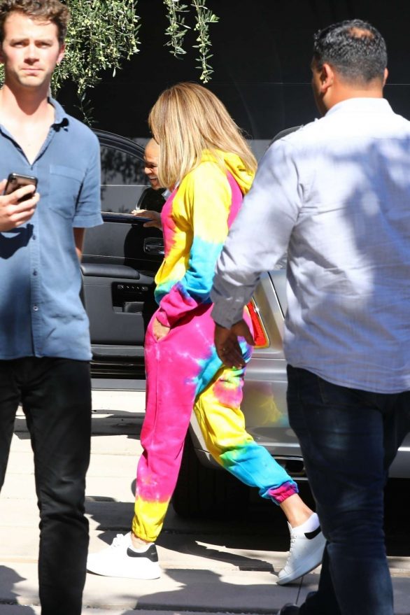 Jennifer Lopez - In a colorful sweatsuit in Los Angeles