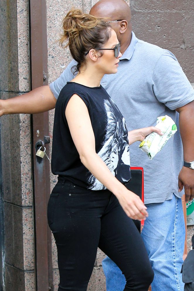 Jennifer Lopez in Black Jeans out in New York