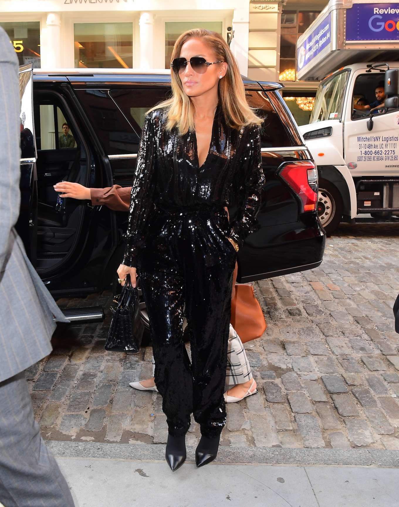 Jennifer Lopez in Black Sequin Jumpsuit-04 | GotCeleb