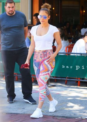 Jennifer Lopez in Leggings Out in New York City