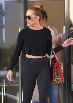Jennifer Lopez in Tights shopping at Barneys New York in Beverly Hills