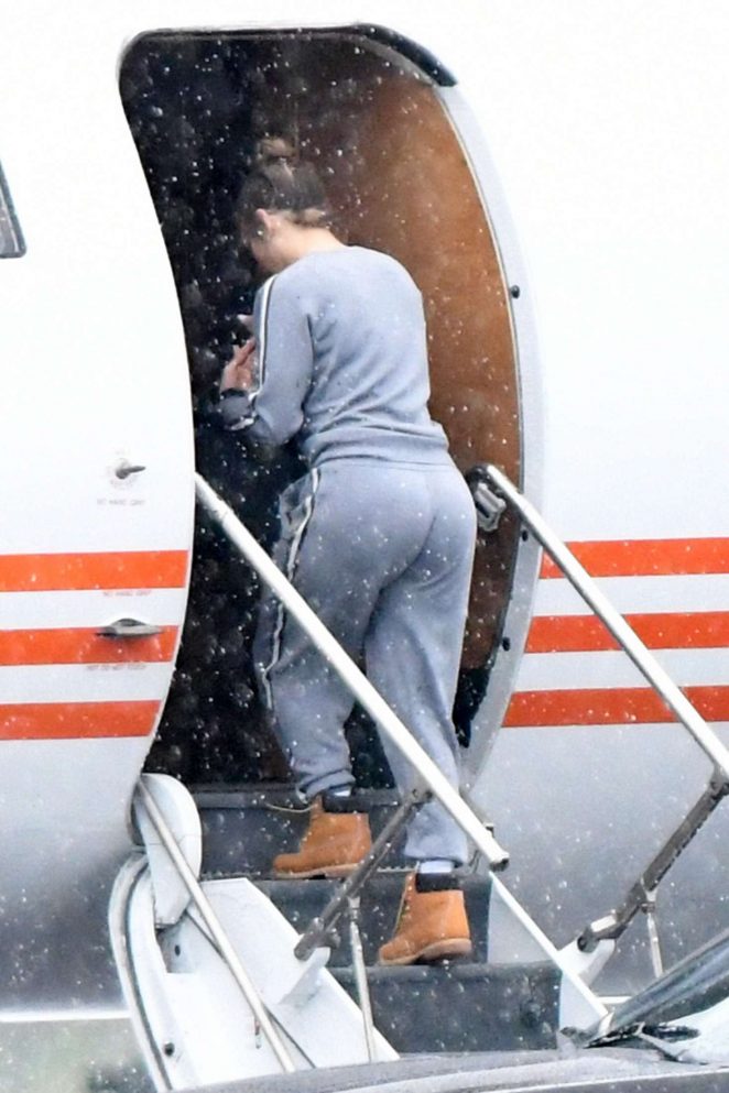 Jennifer Lopez on a private jet in Miami