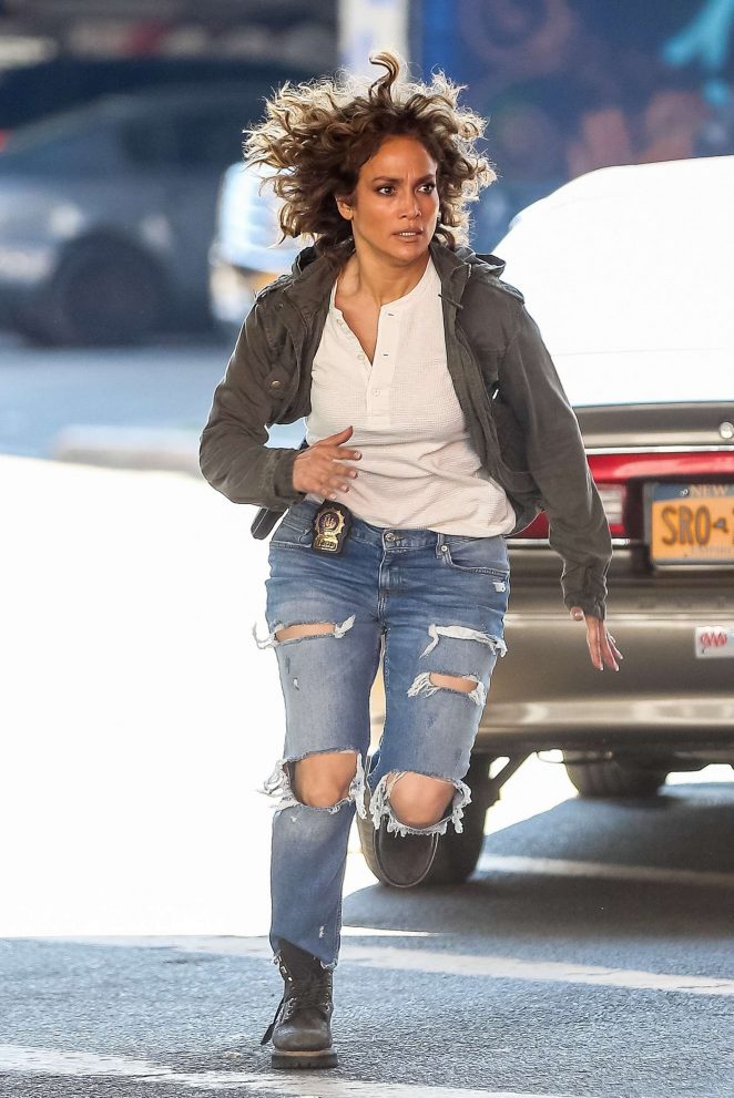 Jennifer Lopez  on set of 'Shades Of Blue' in New York