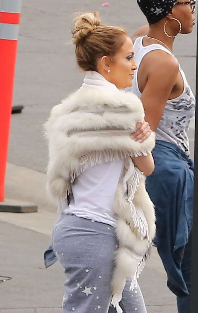 Jennifer Lopez on the set of American Idol in LA