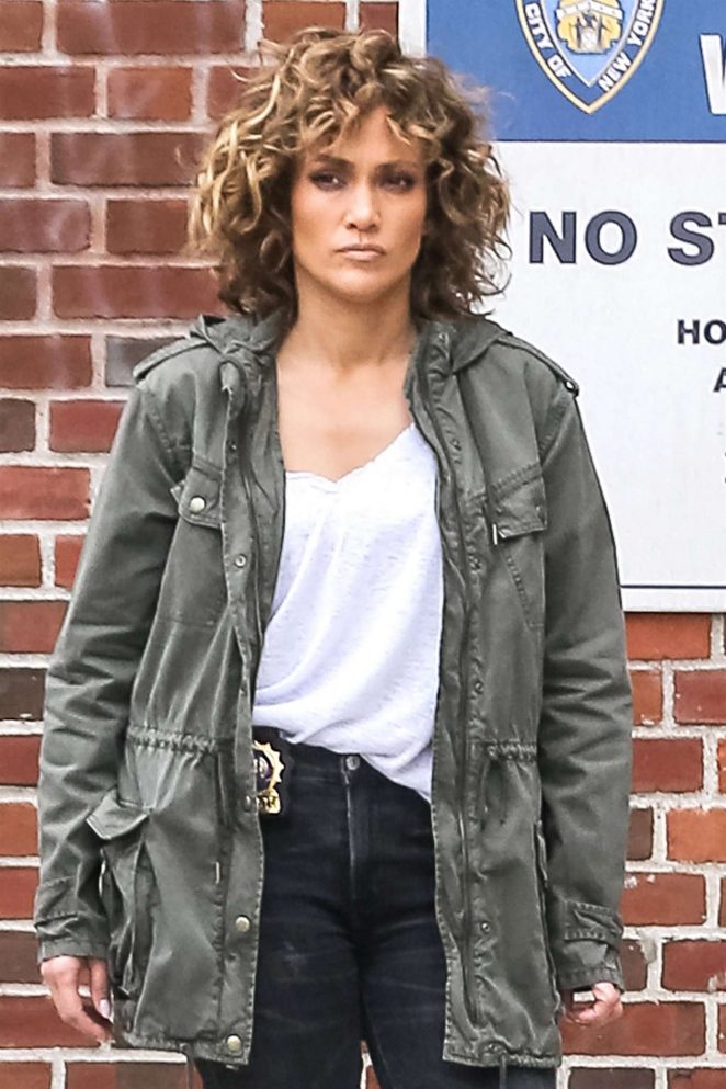 Jennifer Lopez on the set of 'Shades of Blue' in New York