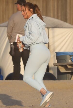 Jennifer Lopez - Seen during a beach photoshoot in Malibu
