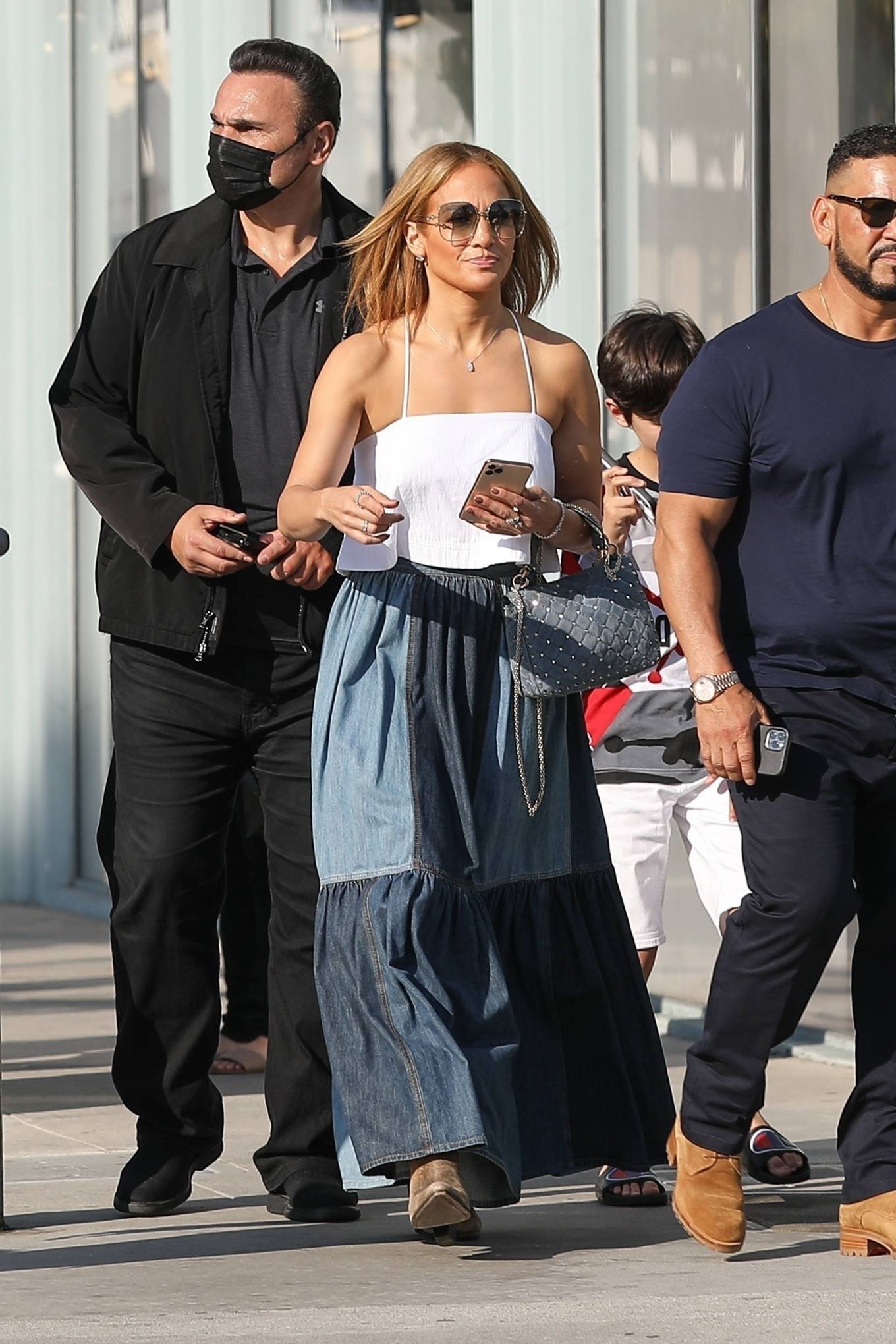 Jennifer Lopez - Seen with her son Max and manager Benny Medina in Beverly Hills