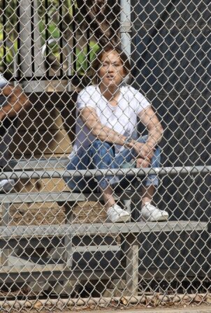 Jennifer Lopez - Watches her daughter Emma play baseball in Los Angeles
