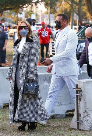 Jennifer Lopez - With Alex Rodriguez arriving at the Super Bowl in Tampa