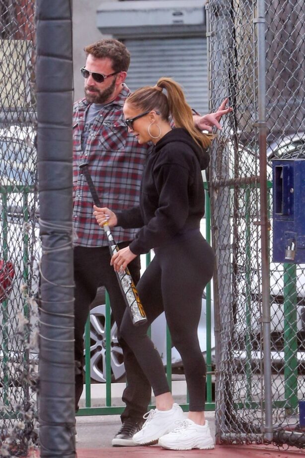 Jennifer Lopez - With Ben Affleck hit the batting cages in Sherman Oaks