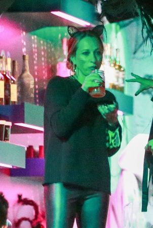 Jennifer Meyer has fun as the Casamigos Halloween truck visits her at her house