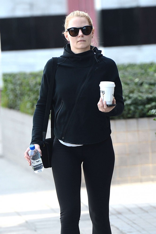 Jennifer Morrison in Tights Leggings Out in LA