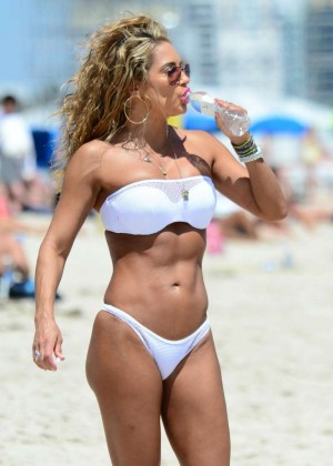 Jennifer Nicole Lee in White Bikini in Miami