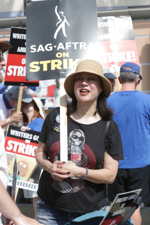 Jennifer Tilly - Seen supporting the SAG strike by joining the line at Fox Studios in Los Angeles