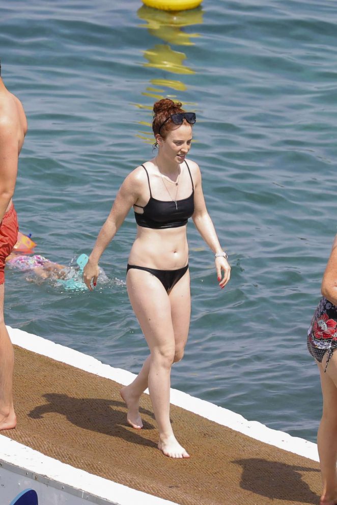 Jess Glynne in Black Bikini in St Jean Cap Ferrat