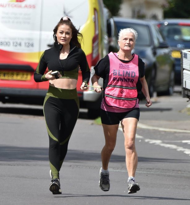 Jess Impiazzi - Jogging with her mum in Surrey