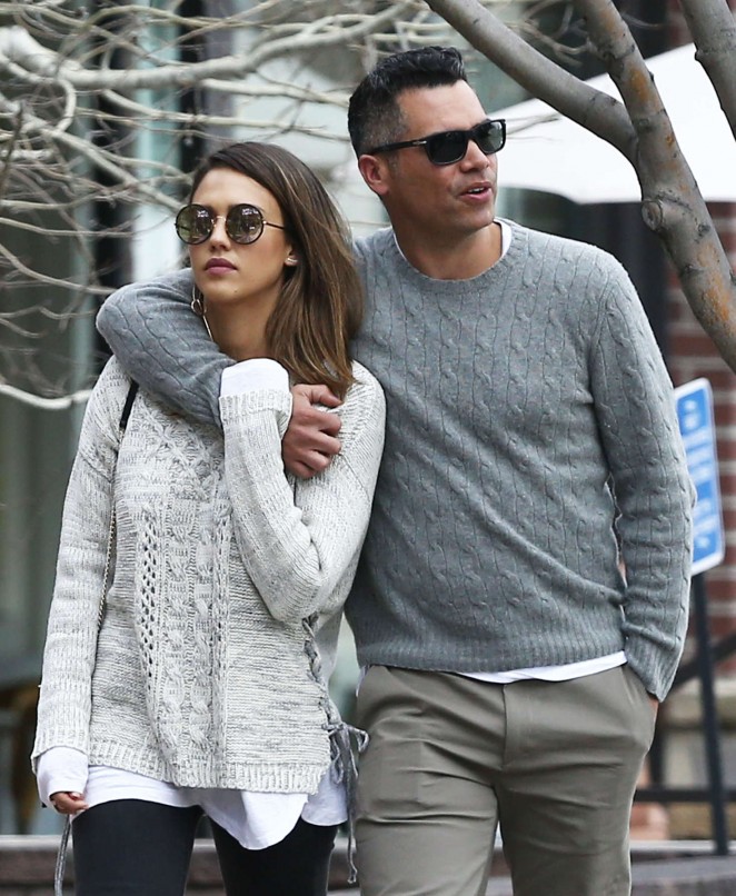 Jessica Alba and Cash Warren out and about in Aspen