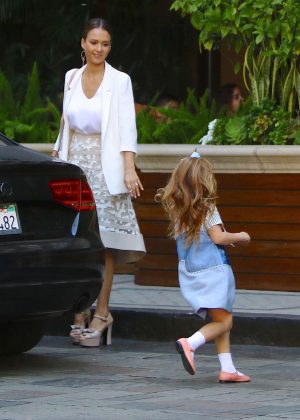 Jessica Alba at the Four Seasons Hotel in Beverly Hills