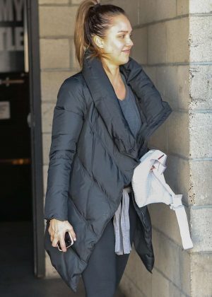 Jessica Alba at the Heart and Hustle gym in Beverly Hills