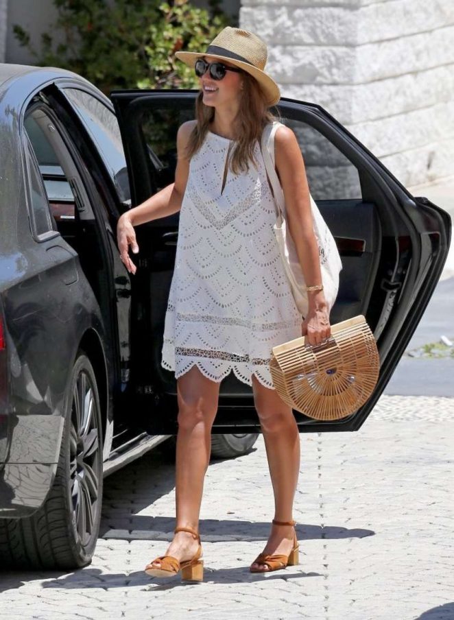 Jessica Alba in Mini Dress Out in LA