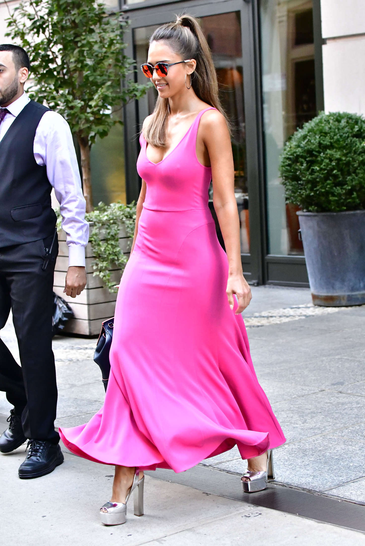 Jessica Alba in Pink Dress -08 | GotCeleb
