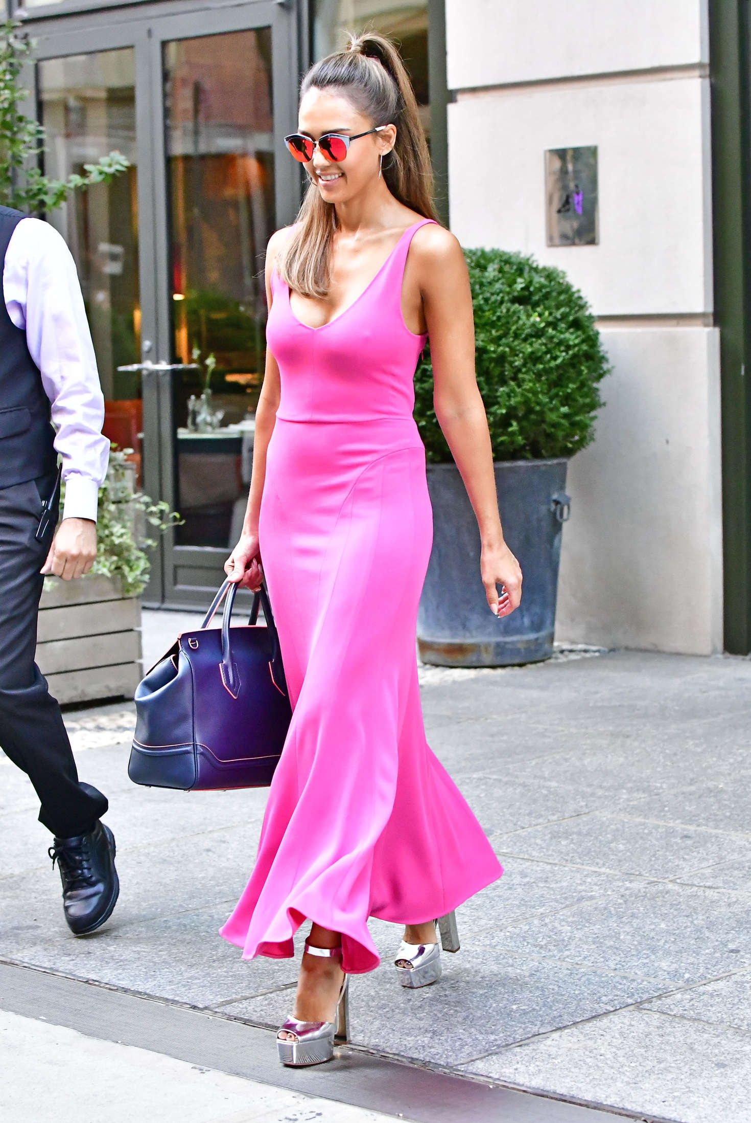 Jessica Alba in Pink Dress -11 | GotCeleb