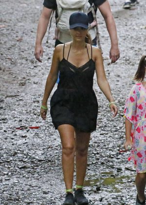 Jessica Alba in Short Dress out for a hike to Manoa Falls in Hawaii