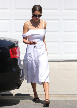 Jessica Alba in White Dress out in Los Angeles