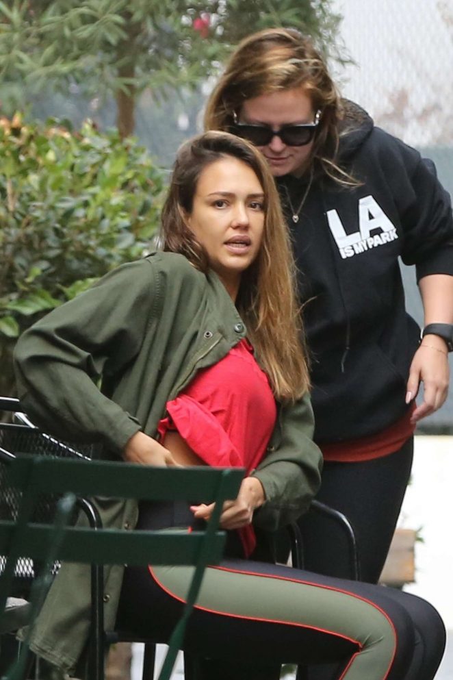 Jessica Alba - Leaves a spin class in Los Angeles