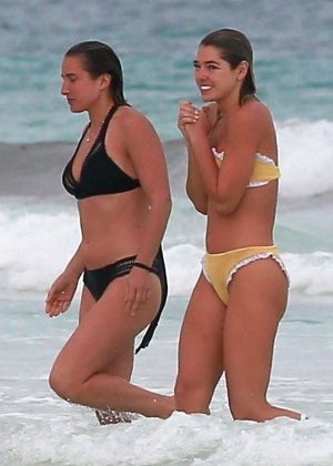 Jessica and Ashley Hart in Bikini on the beach in Tulum
