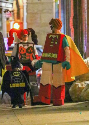 Jessica Biel and Justin Timberlake - Dress up as Lego Batman characters for Halloween in NY