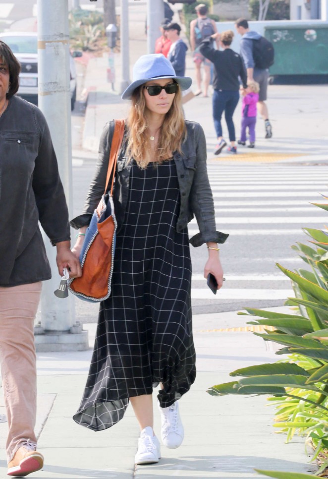 Jessica Biel in Long Dress out in Santa Monica