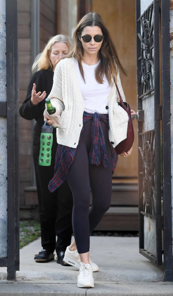 Jessica Biel - Leaves a friend's home in Los Angeles