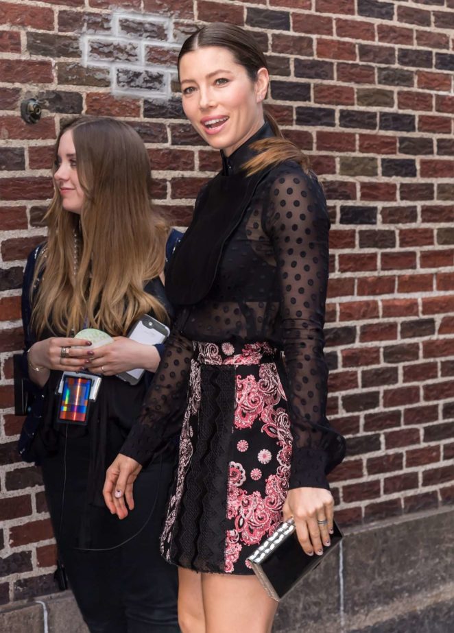 Jessica Biel - Seen at The Late Show with Stephen Colbert in New York