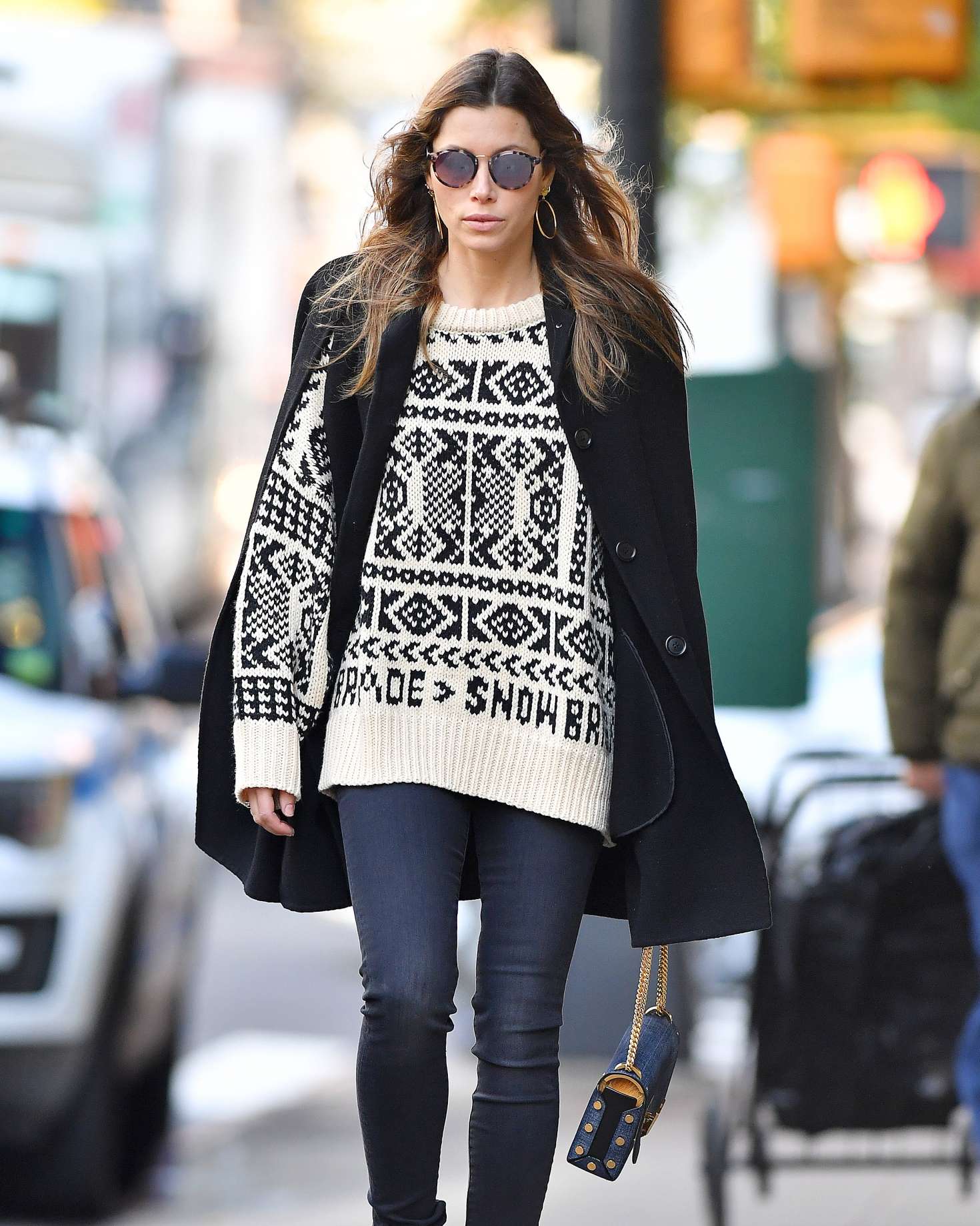 Jessica Biel – Wears a beige sweater in New York City | GotCeleb