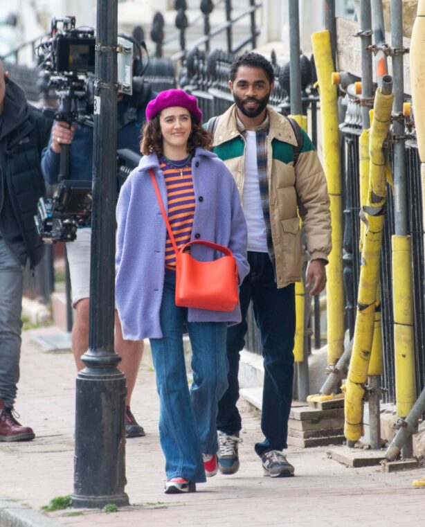 Jessica Brown Findlay - Shooting 'Flatshare' with Anthony Welsh in Brighton