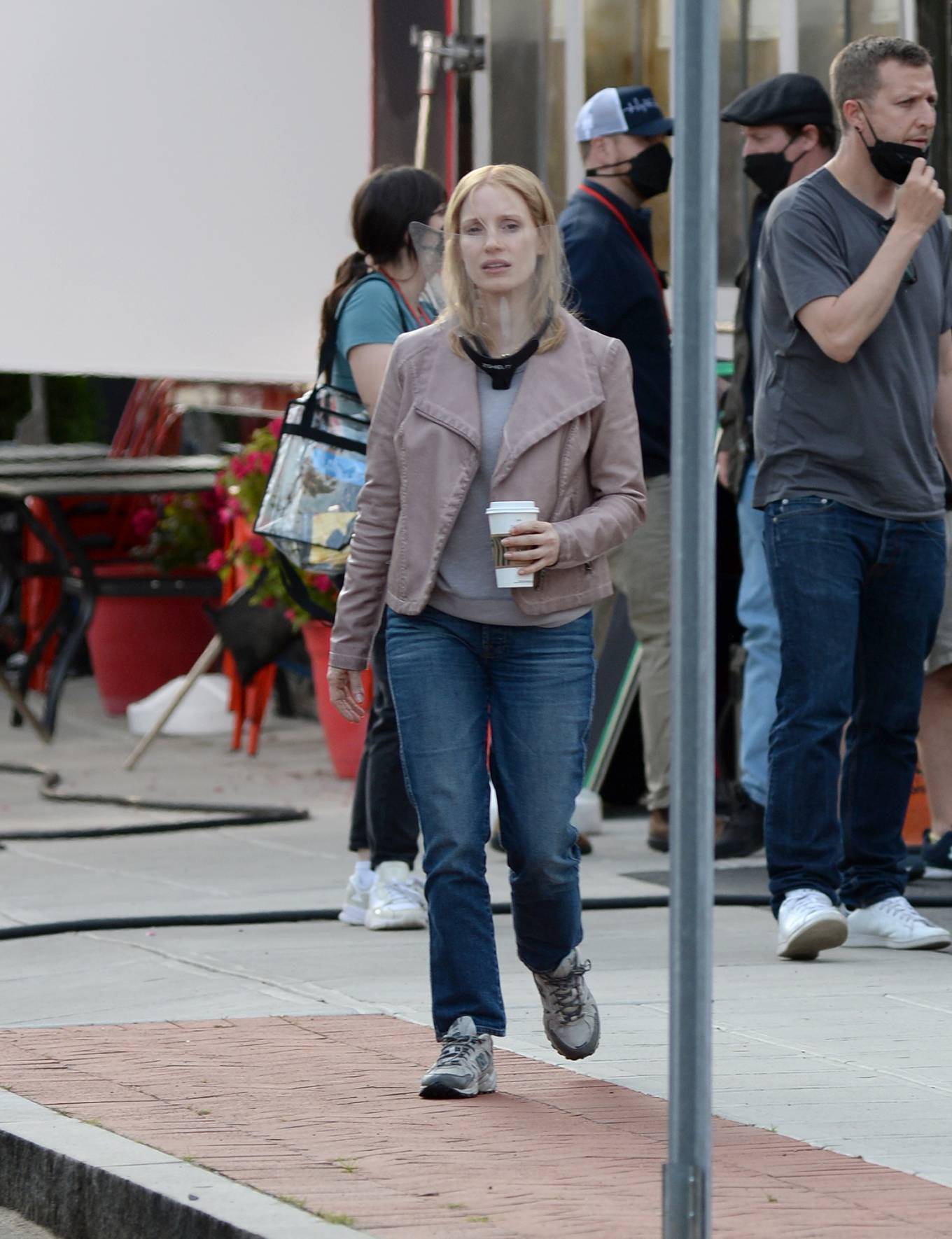 Jessica Chastain 2021 : Jessica Chastain – are spotted on set of The Good Nurse-04
