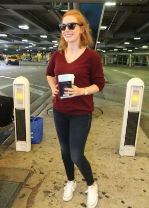 Jessica Chastain - Arrives at Miami International Airport