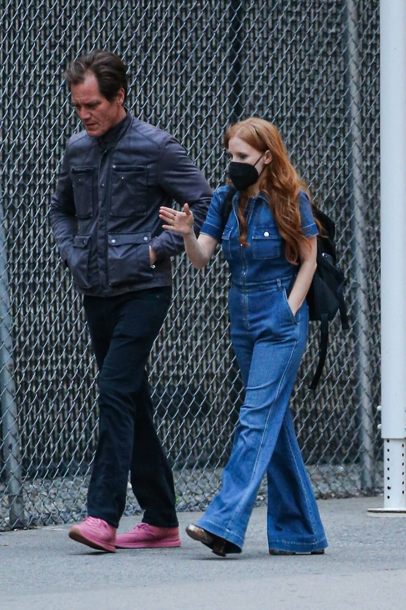 Jessica Chastain 2022 : Jessica Chastain – In a denim jumpsuit with Michael Shannon out in New York-01