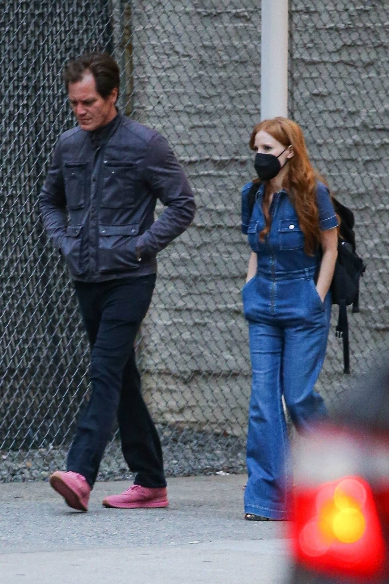 Jessica Chastain 2022 : Jessica Chastain – In a denim jumpsuit with Michael Shannon out in New York-05