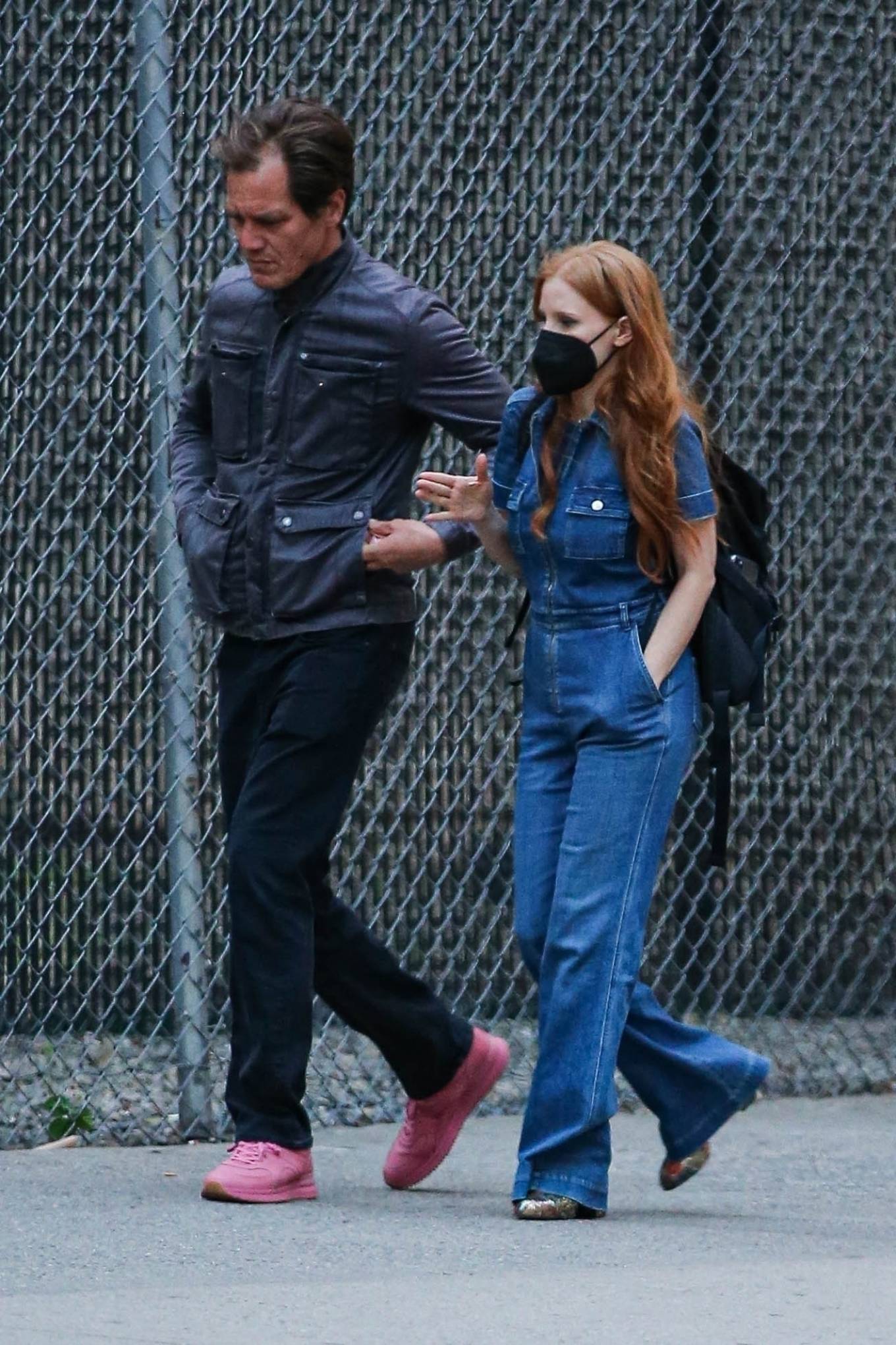 Jessica Chastain 2022 : Jessica Chastain – In a denim jumpsuit with Michael Shannon out in New York-06