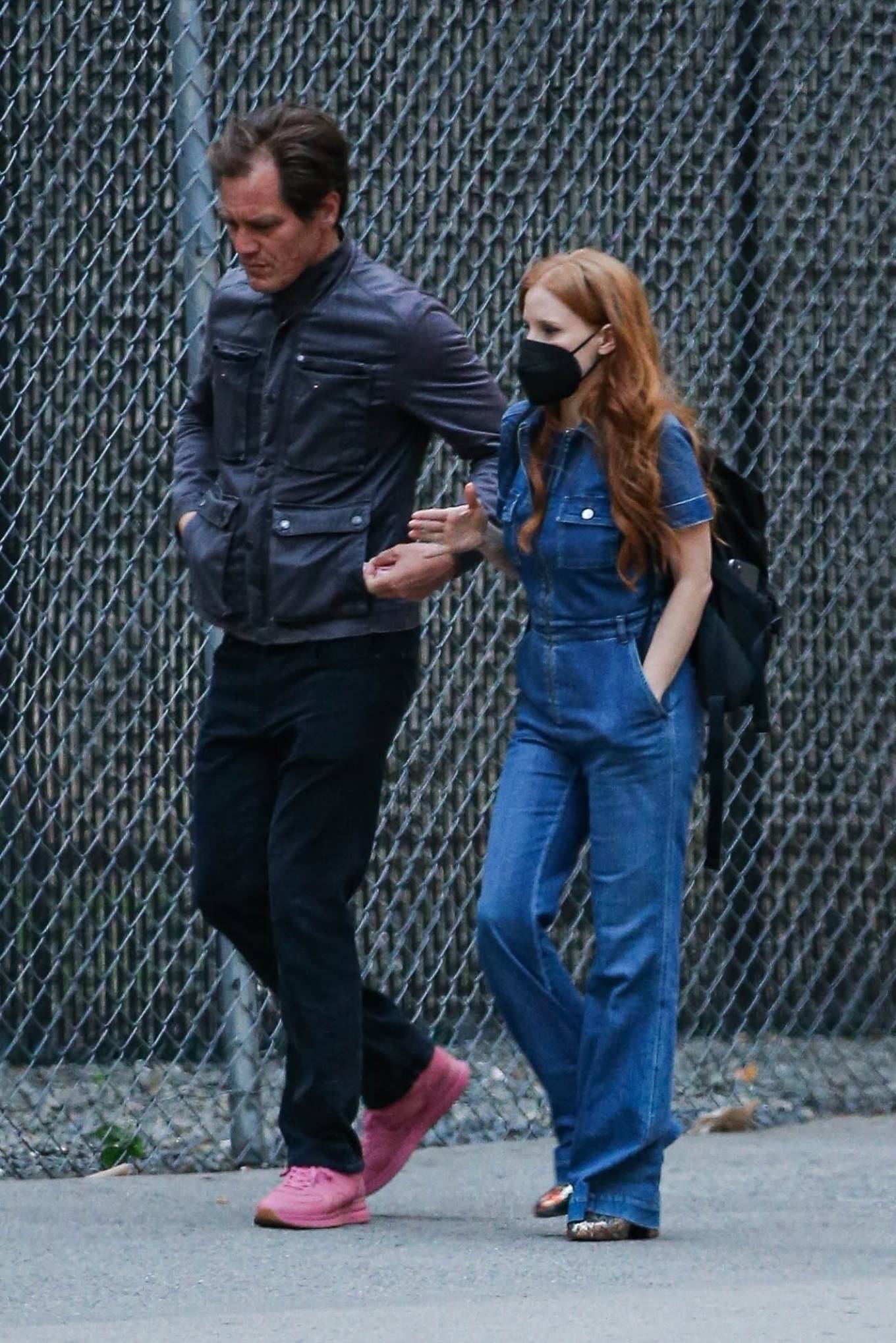 Jessica Chastain 2022 : Jessica Chastain – In a denim jumpsuit with Michael Shannon out in New York-07