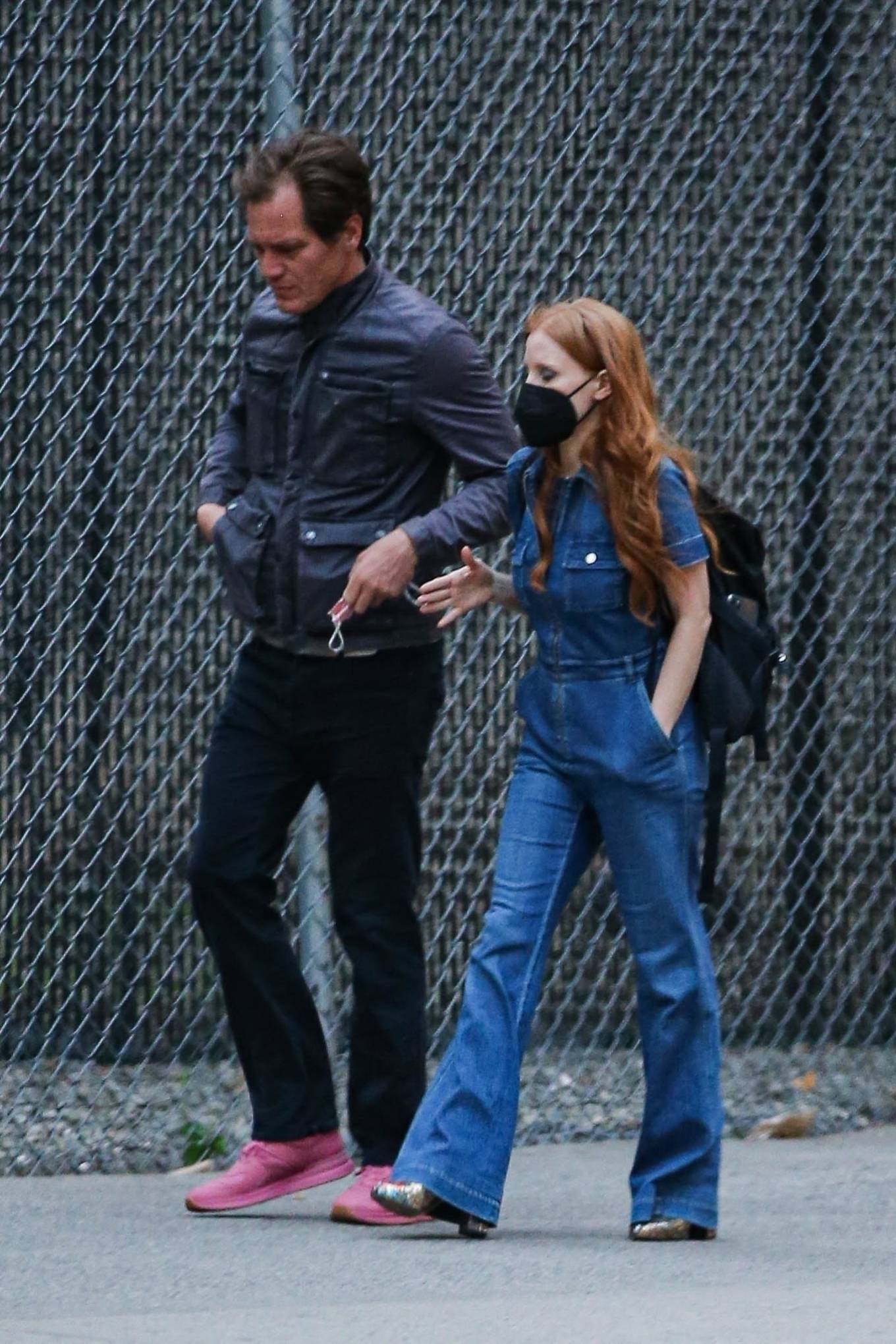 Jessica Chastain 2022 : Jessica Chastain – In a denim jumpsuit with Michael Shannon out in New York-09