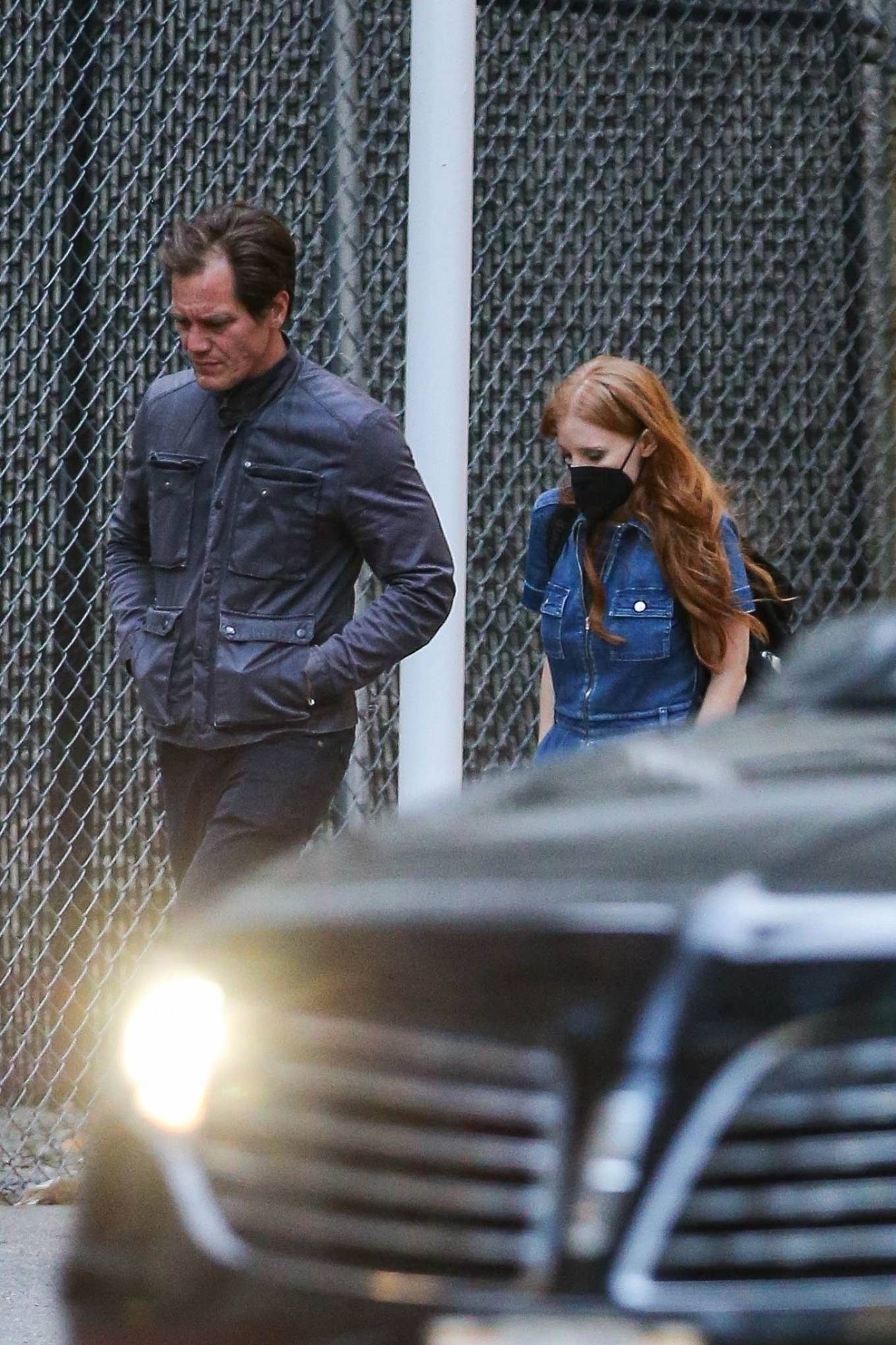 Jessica Chastain 2022 : Jessica Chastain – In a denim jumpsuit with Michael Shannon out in New York-12