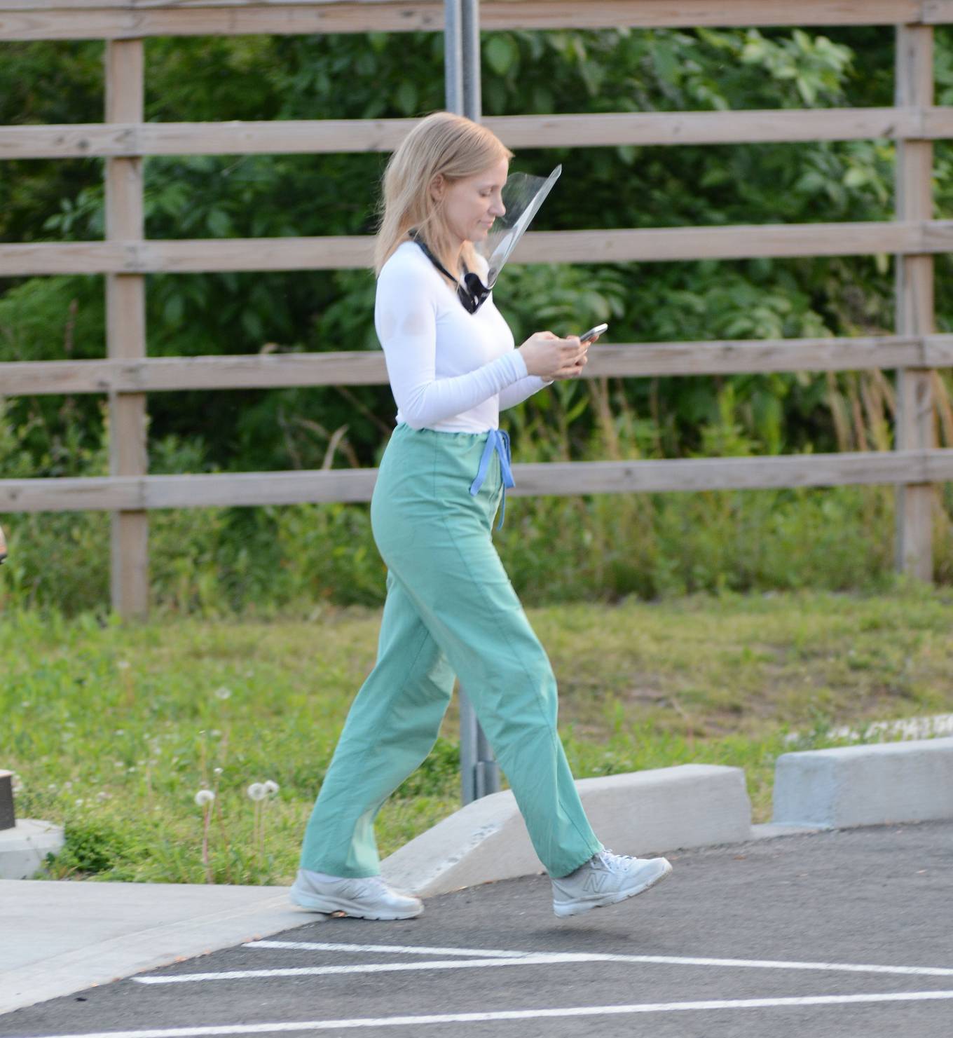 Jessica Chastain - on the set of 'The Good Nurse' filming in Stamford