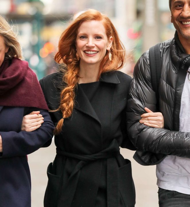 Jessica Chastain with friends out in New York City