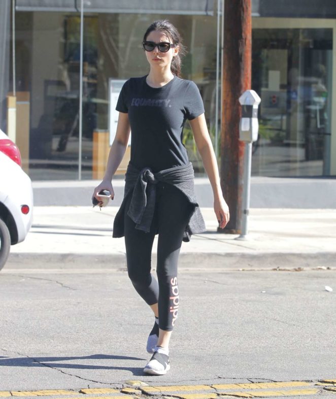 Jessica Gomes in Tights - Leaves a gym in Beverly Hills