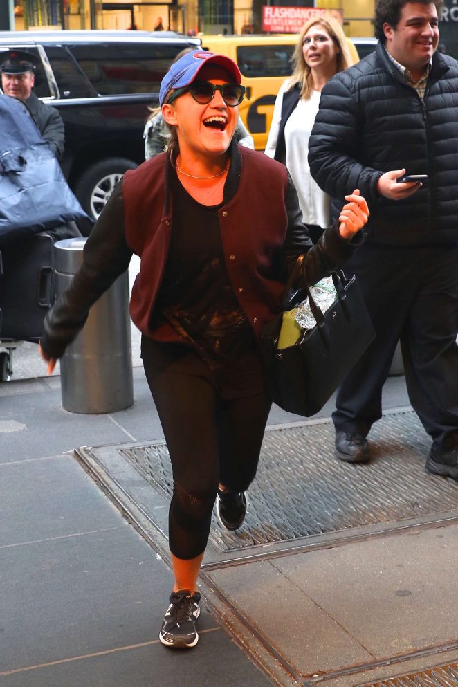 Jessica Lowe Arriving at Mandarin Oriental hotel in New York